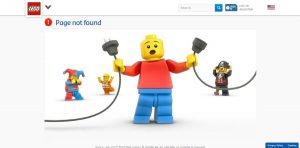 דף שגיאה 404 של LEGO
