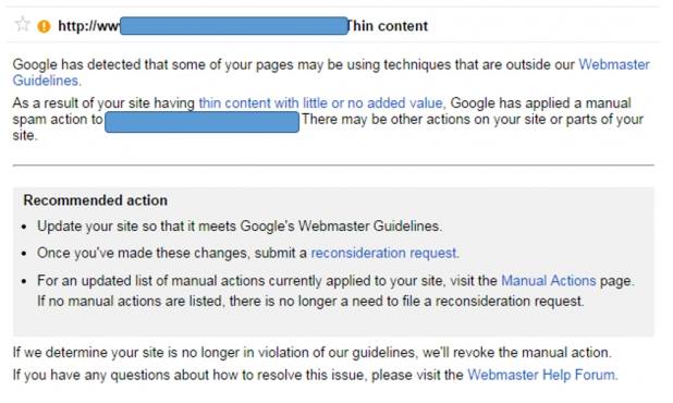 גוגל מזהירים את בעלי האתר על המצאות קישורים לא טבעיים