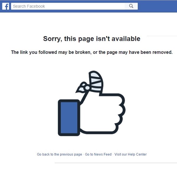 ככה פייסבוק מציג שגיאה 404