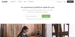 shopify home page