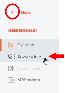 ubersuggest רעיונות למילת מפתח